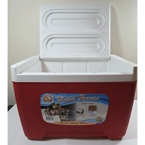 Igloo Cooler Lunchbox Island Breeze Red &‎ White W/Handle Made In USA